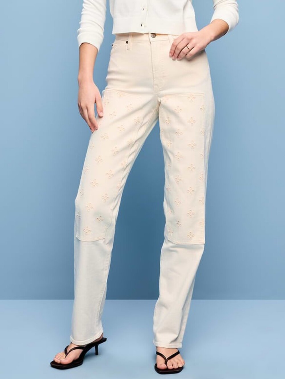 NWT Old Navy High-Waisted OG Loose Jeans Eyelet Panel - Size 10